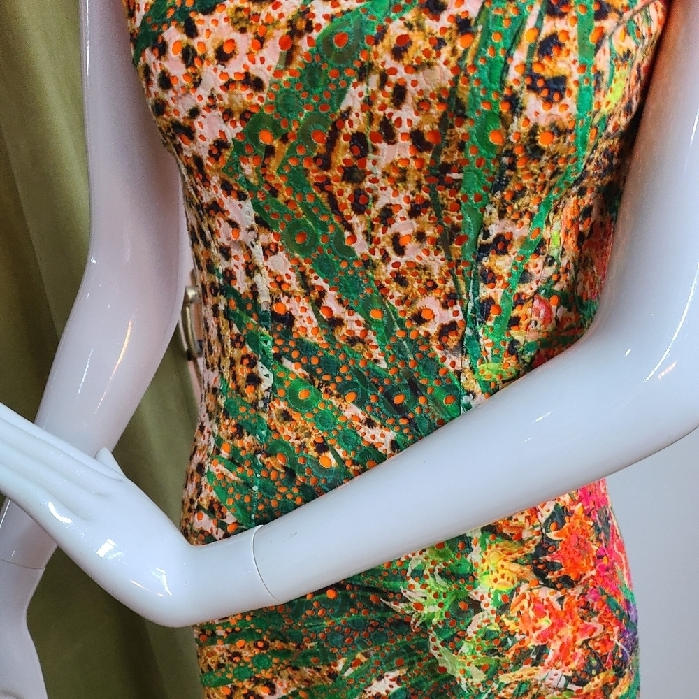 NWT Elie Tahari STUNNING Claudia Tropical Eyelet Leopard Print Sheath Dress - Picture 16 of 16